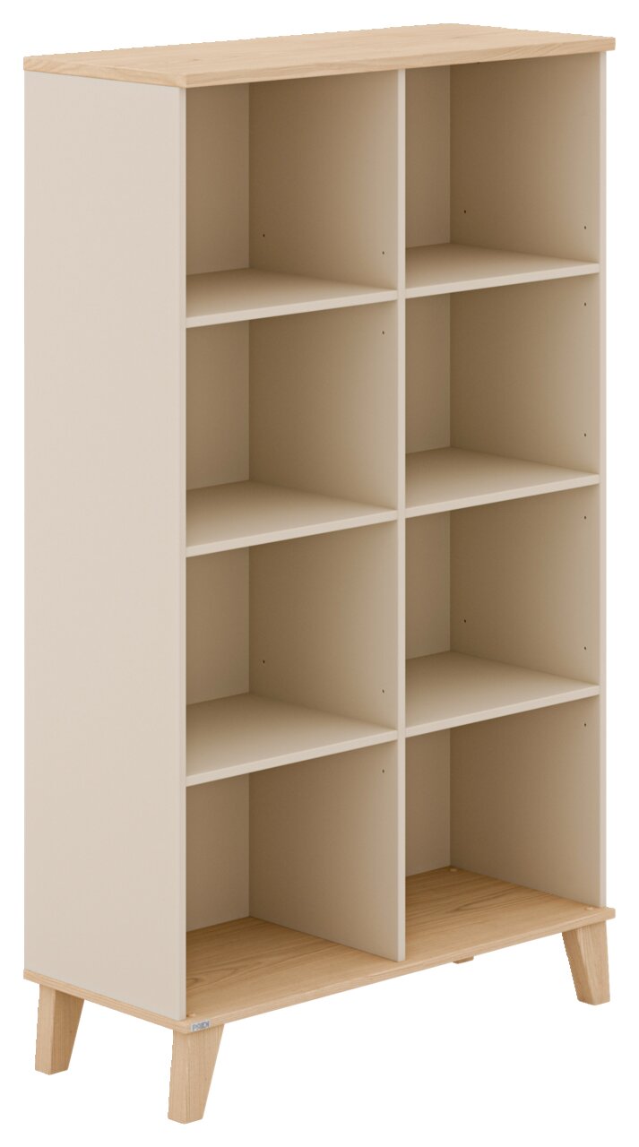 Paidi Standregal MALIO Standregal mit sechs offenen Fächern, helle Holzoptik, seitliche Perspektive