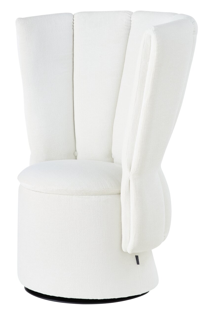 Weißer Sessel Mini mit hoher Rückenlehne, seitliche Perspektive