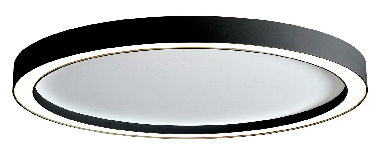 Moderne Deckenleuchte AURA in Schwarz und Weiß, seitliche Perspektive