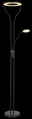 Moderner Deckenfluter Globo Lighting EBRO mit zwei Lichtquellen, frontal abgebildet.