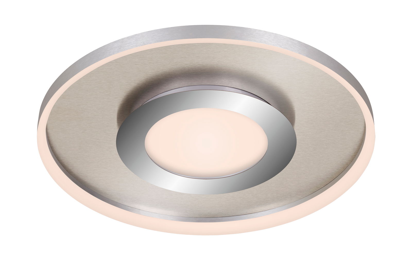 Moderne Deckenleuchte mit Mittellicht, seitliche Perspektive