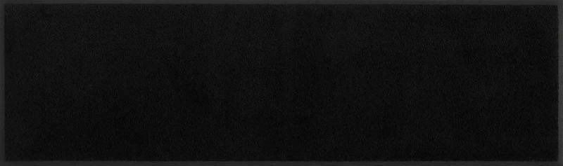 Schwarze Fußmatte in rechteckiger Form, Draufsicht