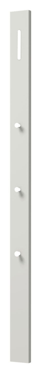 Schmale, vertikale Garderobenleiste mit mehreren Haken, seitliche Perspektive