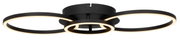 Moderne led-plafondlamp met drie verlichte ringen, zijaanzicht
