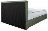 Boxbett 140 in Grün mit schwarzem Kopfteil, seitliche Perspektive