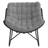 Grauer Relaxsessel mit gepolstertem Sitzkissen, Vorderansicht