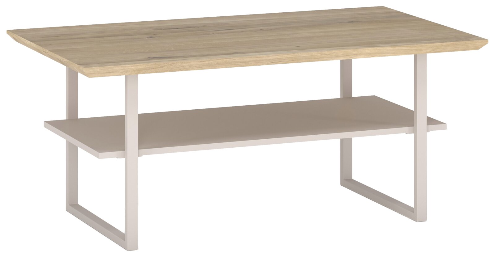 Z2 Couchtisch KAI Moderner Couchtisch mit Holzplatte und Metallgestell, seitliche Perspektive