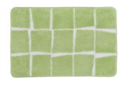 Grüner Badteppich mit weißem Karomuster, Draufsicht
