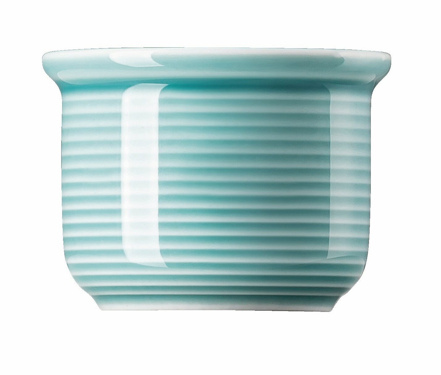 Eierbecher in Ice Blue mit horizontalen Streifen, Seitenansicht