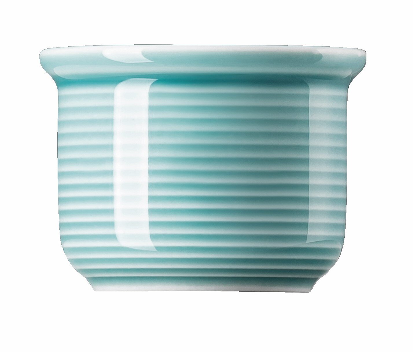 Eierbecher in Ice Blue mit horizontalen Streifen, Seitenansicht