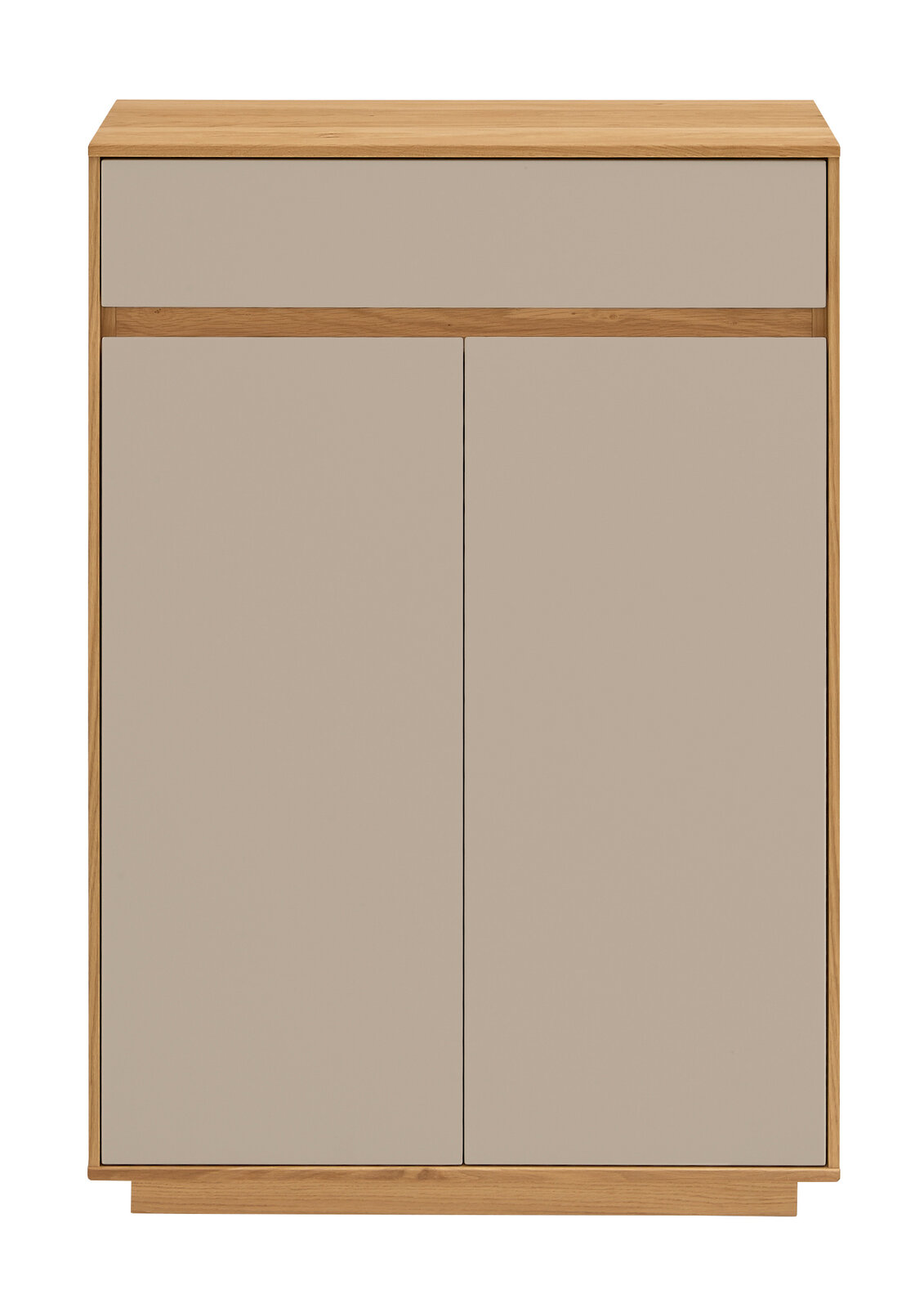 VOSS Schuhschrank V100 Moderner Schuhschrank aus Holz mit zwei Türen und einer Schublade, Frontalansicht