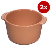 Ragoutschälchen 9 cm, 2er-Set, aus Keramik in Terrakotta-Farbe, seitliche Perspektive