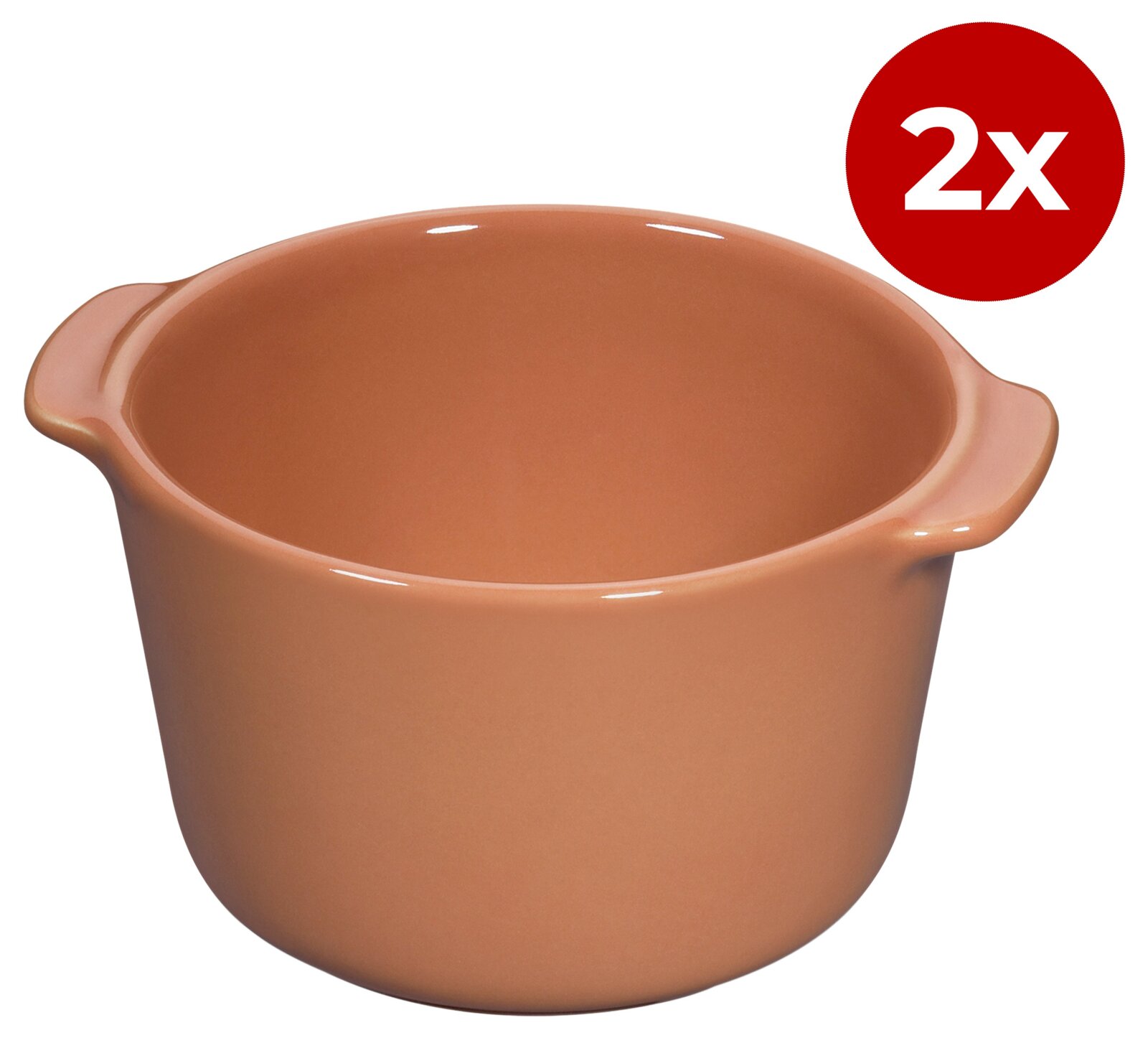 KÜCHENPROFI Ragoutschälchen 2er-Set PORTO Ragoutschälchen 9 cm, 2er-Set, aus Keramik in Terrakotta-Farbe, seitliche Perspektive