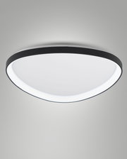 Moderne led-plafondlamp met zwarte rand, zijaanzicht