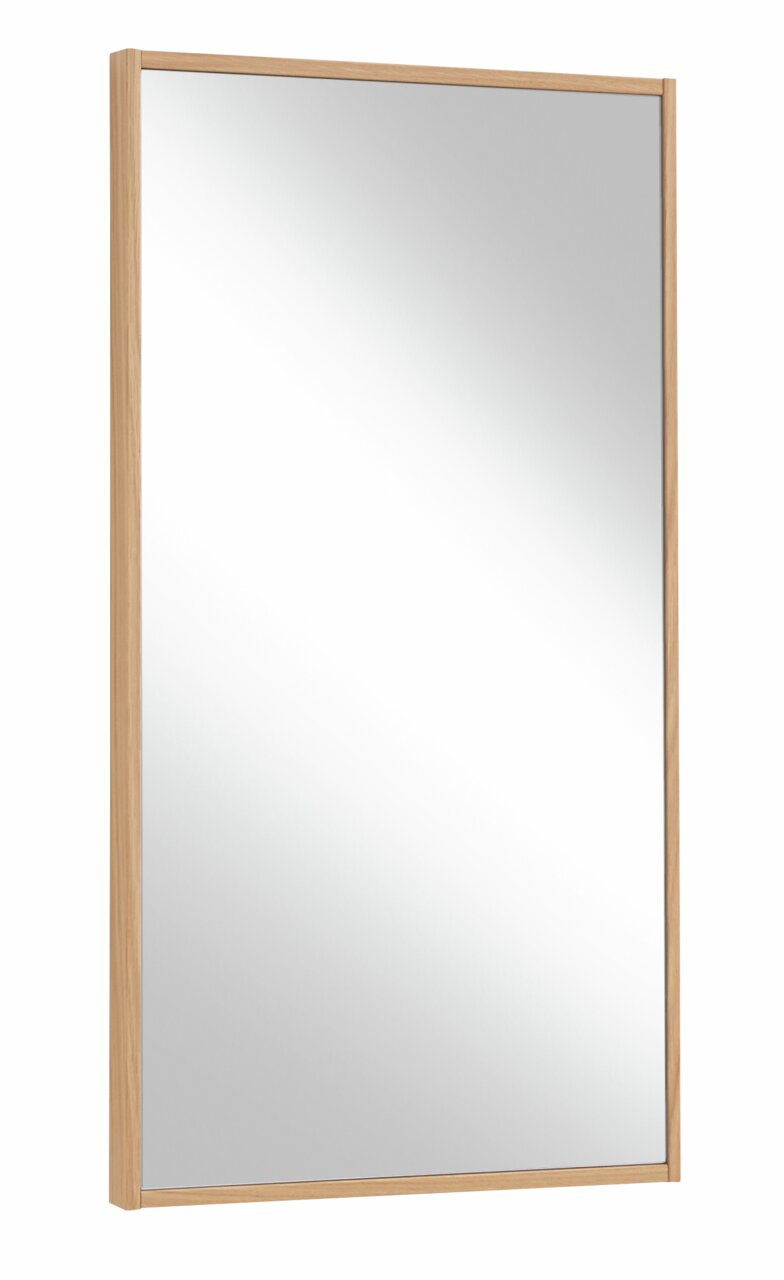 VOSS Spiegel V100 Rechteckiger Spiegel mit Holzrahmen, seitliche Perspektive
