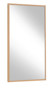 Rechteckiger Spiegel mit Holzrahmen, seitliche Perspektive