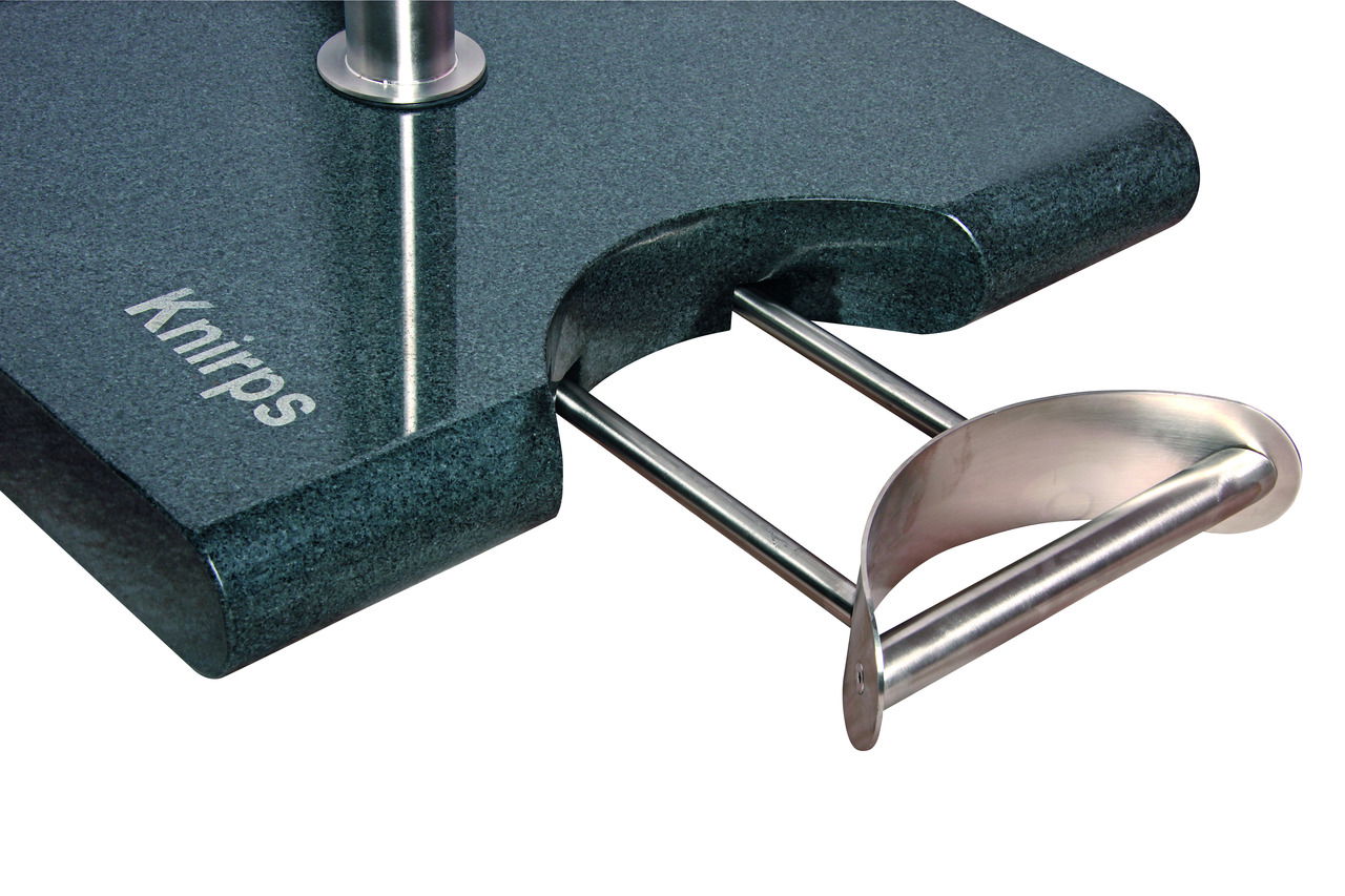 Knirps Trolley-Granitsockel KNIRPS Granit-Trolley-Sockel mit Edelstahlgriff, seitliche Perspektive