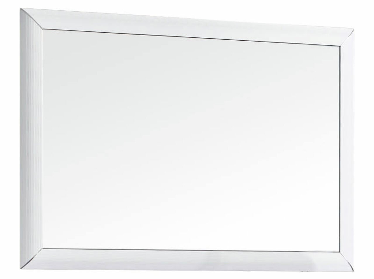 Dieter Knoll Spiegel CASTEL Rechteckiger Wandspiegel mit silbernem Rahmen, leicht von der Seite betrachtet.