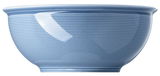 Blaue Schüssel mit geriffelter Oberfläche, seitliche Ansicht