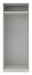 Hom´in Kleiderschrank Korpus UNIT Frontale Ansicht eines grauen Kleiderschrank-Korpus mit einem oberen Fach.