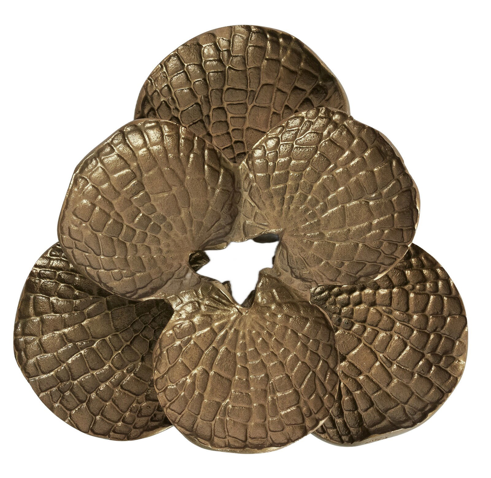 Goldenes Wandornament mit strukturierter Oberfläche, Draufsicht