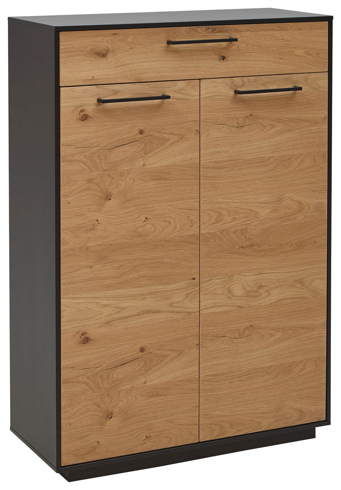 Dieter Knoll Schuhhochkommode SAVONA Schuhhochkommode aus Holz mit schwarzem Rahmen, frontal fotografiert