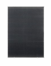 Schwarzes Plissee gefädelt, 70x130cm, frontalansicht
