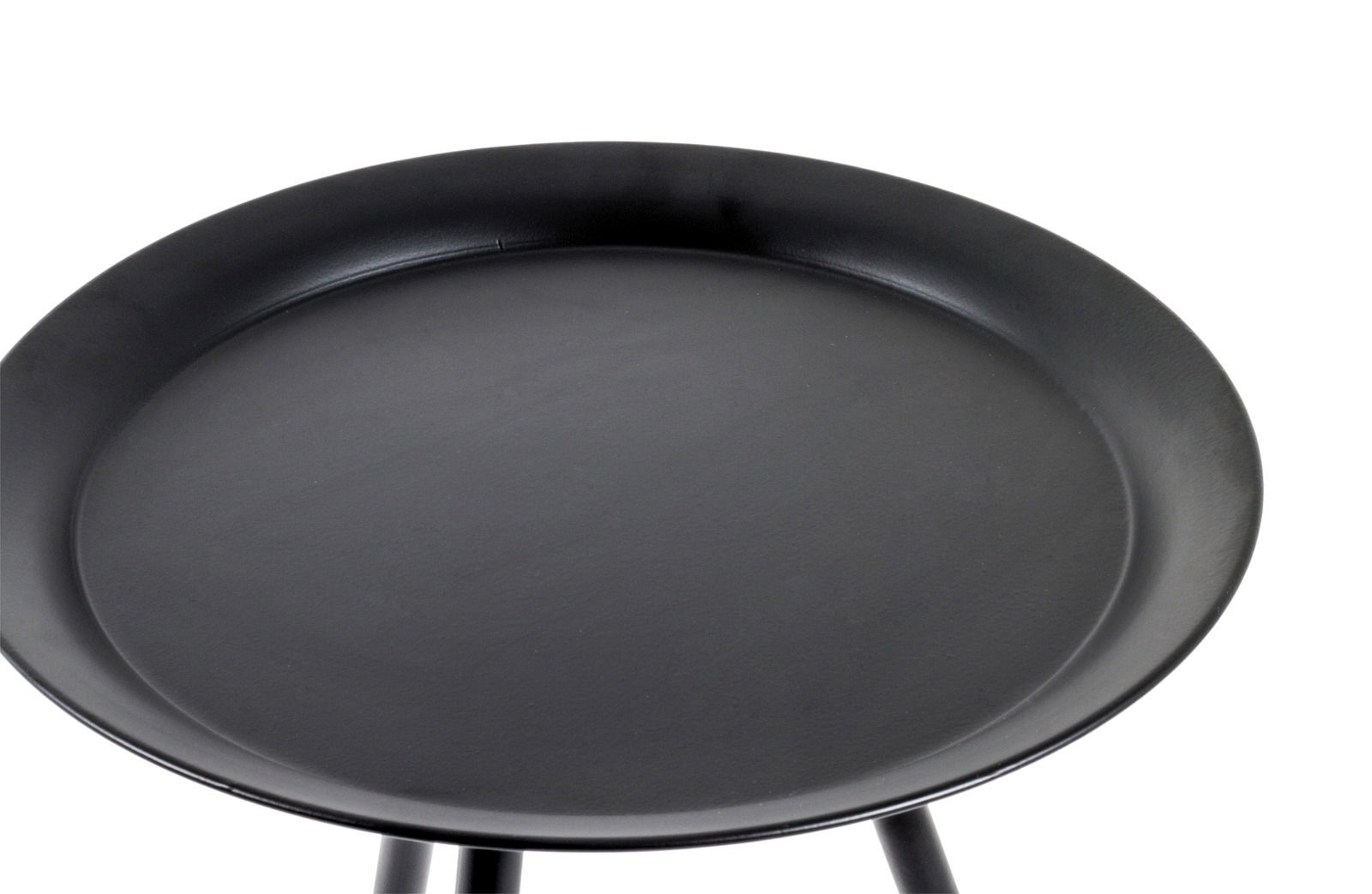 Schwarzer Beistelltisch aus der Vogelperspektive