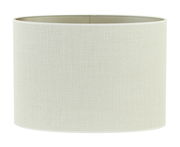 Ovaler, gerader Lampenschirm in cremefarbener Textur, frontal betrachtet.