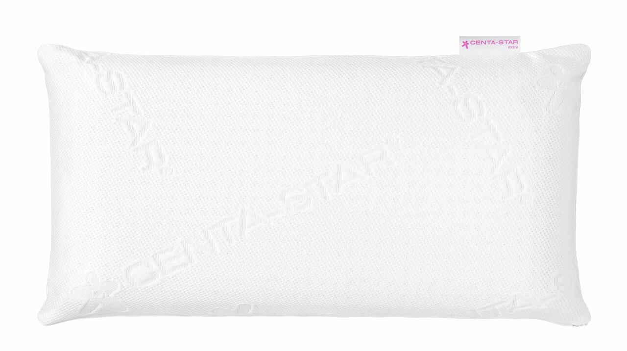 Centa Star Nackenstützkissen RESPIRE Nackenstützkissen 40 x 80 cm, weiße Farbe, mit eingeprägtem Logo, Ansicht von oben