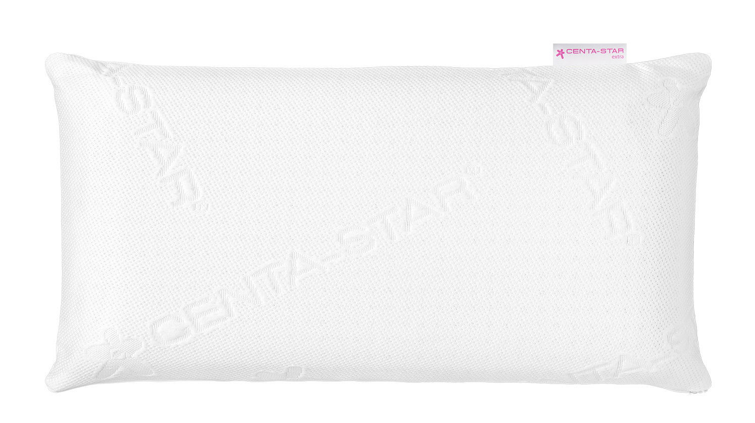 Nackenstützkissen 40 x 80 cm, weiße Farbe, mit eingeprägtem Logo, Ansicht von oben