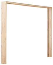 Holzrahmen für Passepartout, aus hellem Holz, perspektivisch von vorne rechts fotografiert.