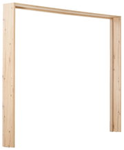 Holzrahmen für Passepartout, aus hellem Holz, perspektivisch von vorne rechts fotografiert.