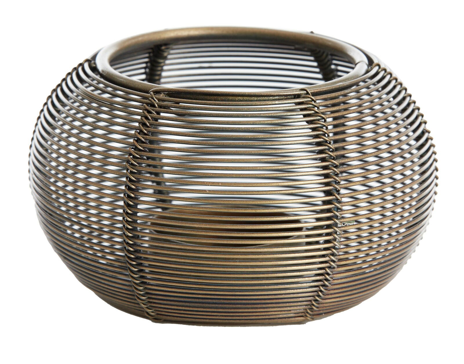 Light&Living Teelichthalter BIANO Runder Teelichthalter aus Metall mit antikem Finish, seitliche Perspektive