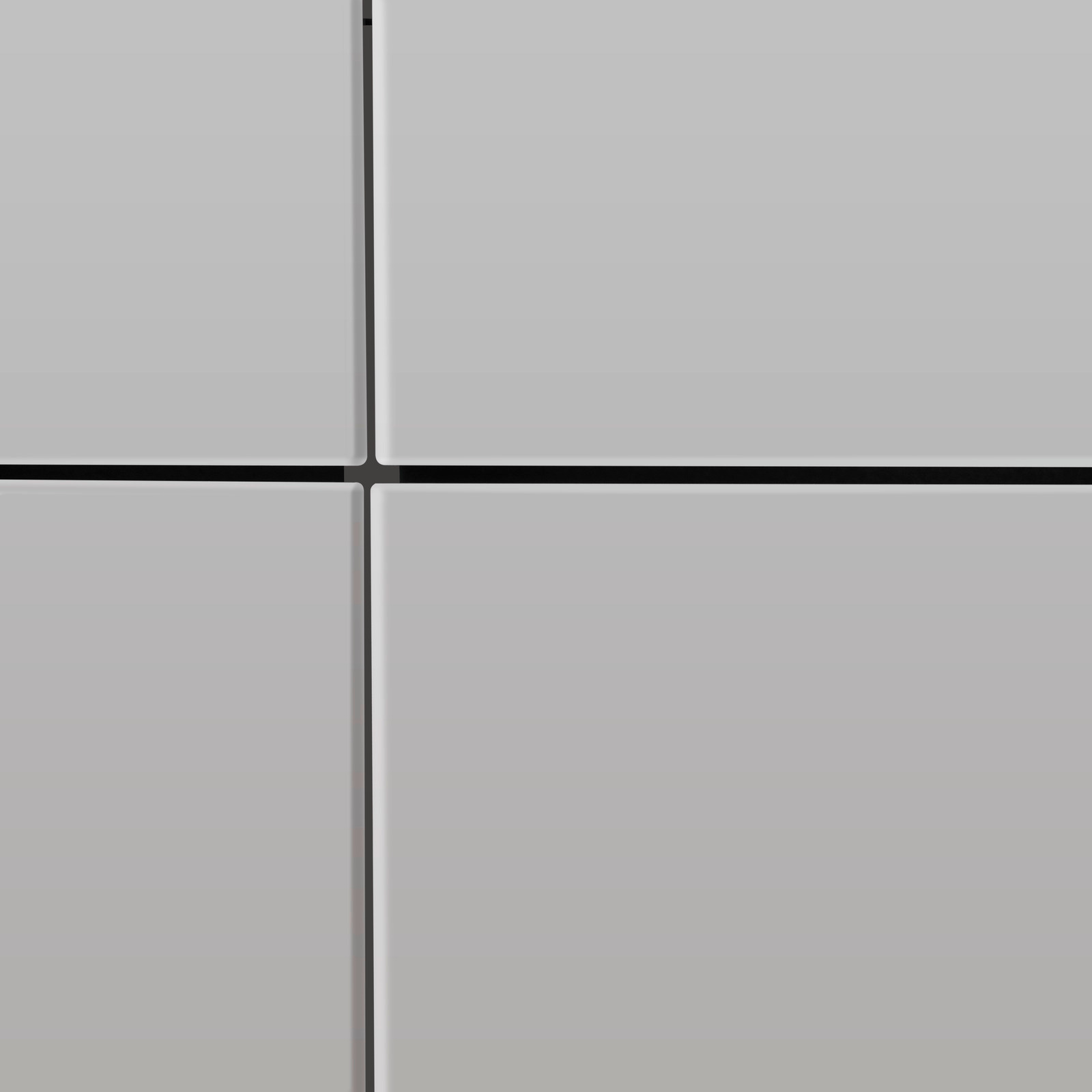 Vorderansicht eines modernen XL-Schuhschranks mit glatten, grauen Türen und minimalistischen Linien.