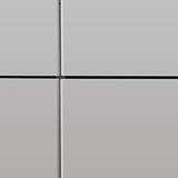 Vorderansicht eines modernen XL-Schuhschranks mit glatten, grauen Türen und minimalistischen Linien.