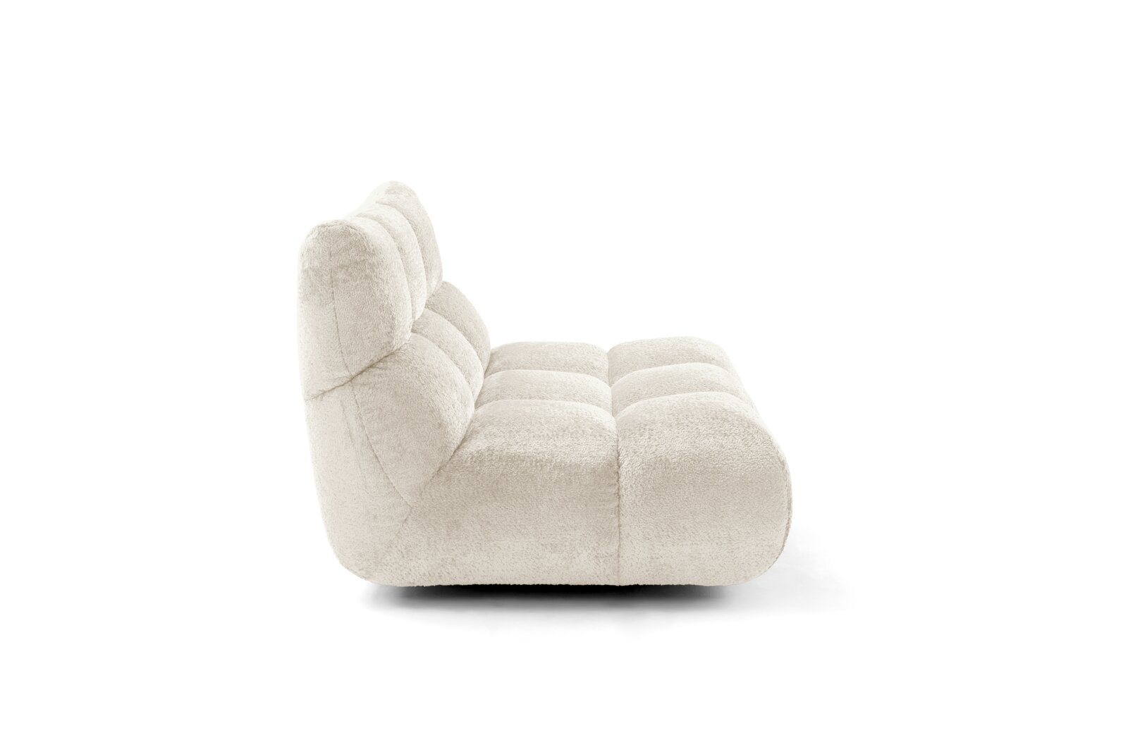 Pure Home Lifestyle Sofa 1,5er (ohne Armteil) PURE 9136 Seitenansicht eines modernen, cremefarbenen 1,5-Sitzers Sofas ohne Armlehnen mit weicher Polsterung.