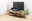 Livetastic TV-Lowboard RANDOLF TV-Lowboard aus Holz und Metall mit Glasplatte, seitliche Perspektive, dekoriert mit Büchern und Pflanze
