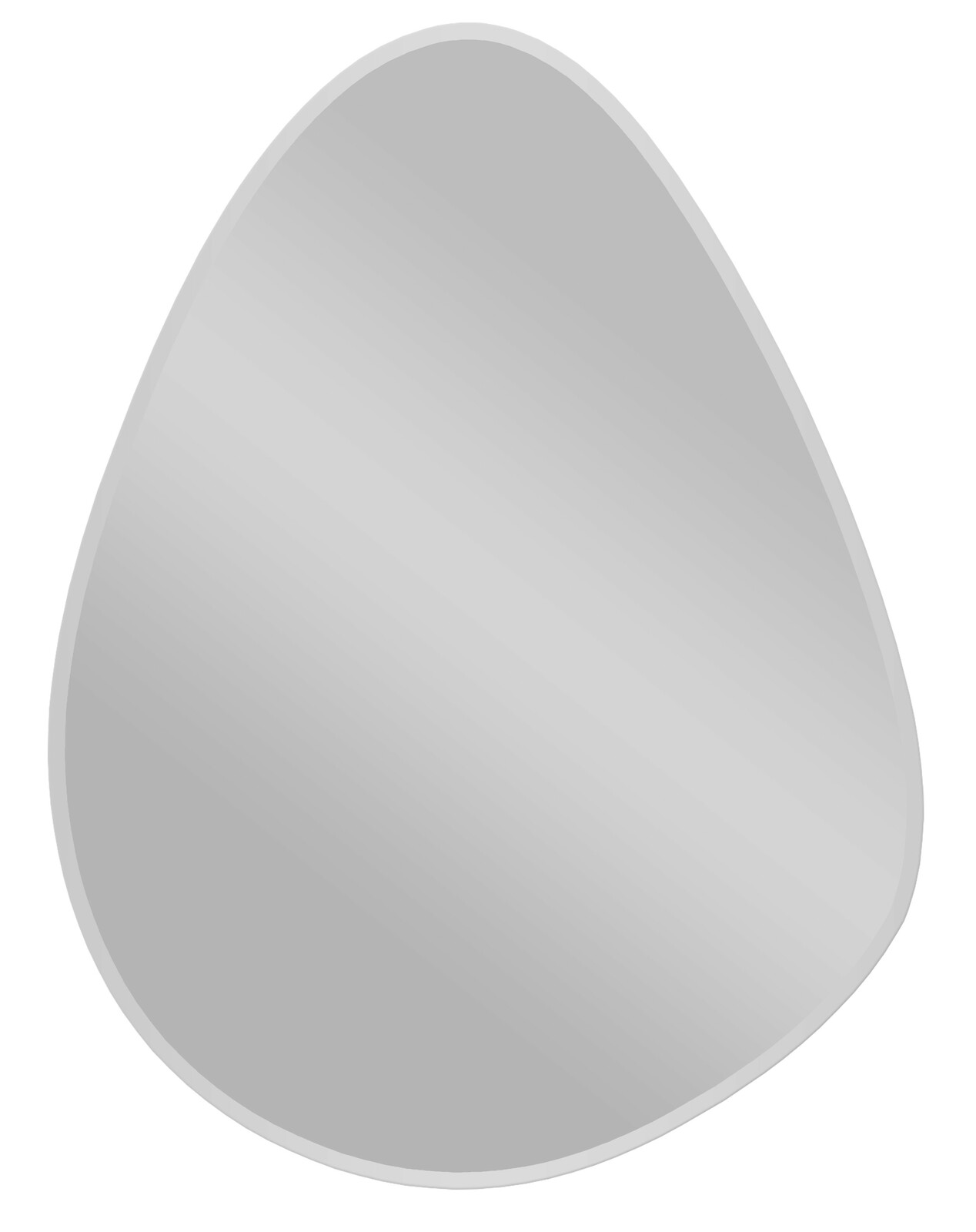 Facettenspiegel in Tropfenform, frontal betrachtet