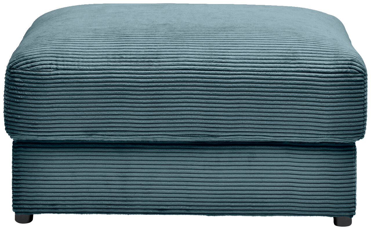 Z2 Hocker NAPOLI Hocker in türkisfarbenem Cordstoff, frontal fotografiert