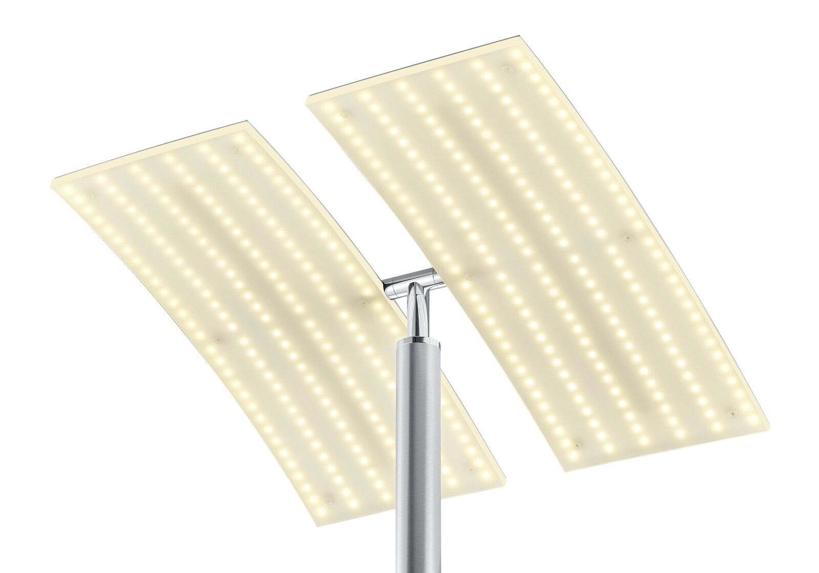 Moderne Stehleuchte ANDY mit zwei rechteckigen LED-Panels, seitliche Perspektive