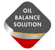 Logo der Oil Balance Solution, perspektivisch von vorne gezeigt.