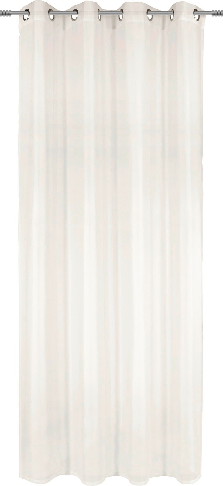 Weißer Ösenschal in der Größe 140x245 cm, frontal fotografiert