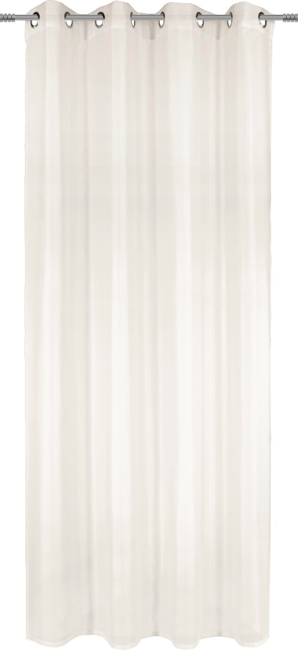 Witte sjaal met oogjes, afmetingen 140 x 245 cm, van voren gefotografeerd
