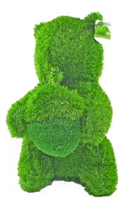 Große grüne Gartenfigur in Form eines Eichhörnchens, Rückansicht