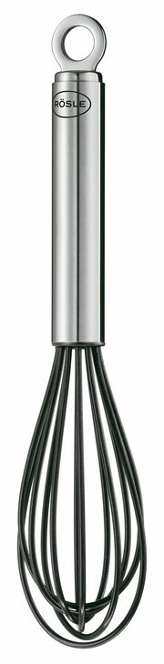 Silikon-Schneebesen mit Edelstahlgriff, Vorderansicht