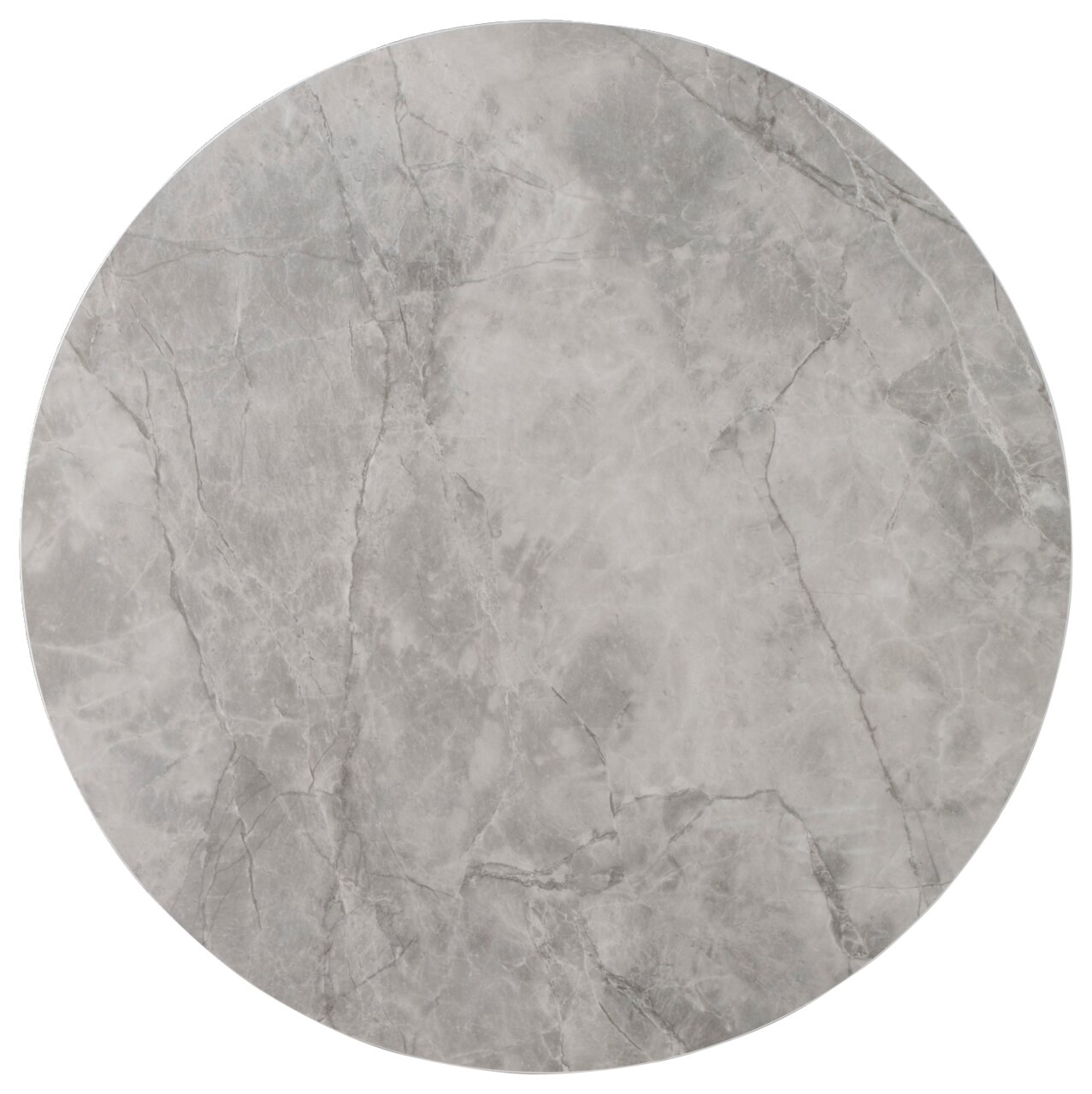Stylife Couchtisch GROOVE Runde Tischplatte mit grauer Marmoroptik, Draufsicht
