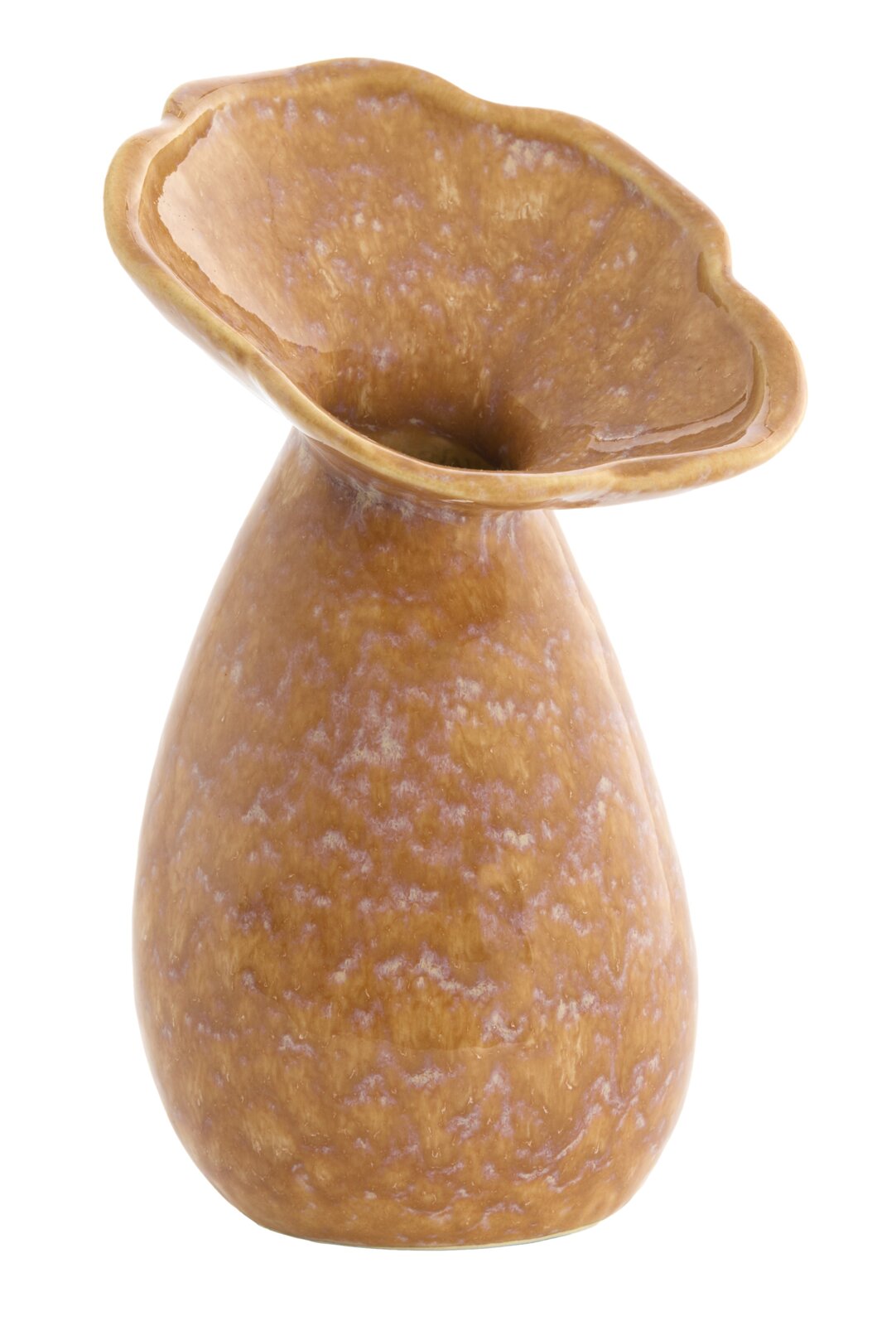 Light&Living Vase CULLA 19,5cm Keramikvase in Braun mit organischer Form, von oben betrachtet