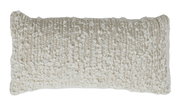 Rechteckiges Kissen in Bouclé-Optik, cremefarben, Vorderansicht