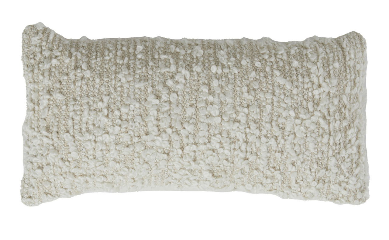 Light&Living Kissen 60x30 cm HUMADA bouclé HUMADA Rechteckiges Kissen in Bouclé-Optik, cremefarben, Vorderansicht